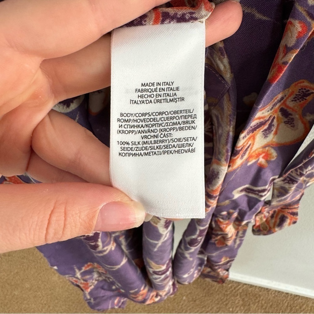 Ralph Lauren collection purple label Karly floral print silk long coat robe 14 - Picture 8 of 16
